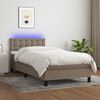 vidaXL Box spring postel s matrac&iacute; a LED taupe 90x190 cm textil