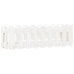 vidaXL Vyv&yacute;&scaron;en&yacute; z&aacute;hon plotov&yacute; design b&iacute;l&yacute; 100x30x30 cm masiv borovice