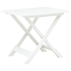 vidaXL Skl&aacute;dac&iacute; zahradn&iacute; stůl b&iacute;l&yacute; 79 x 72 x 70 cm plast