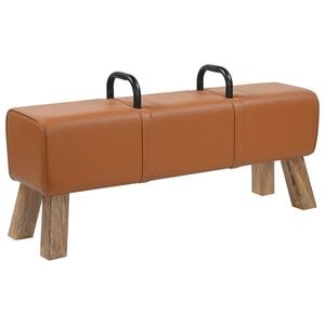 vidaXL lavice Hněd&aacute; 110 x 30 x 45 cm Prav&aacute; kůže