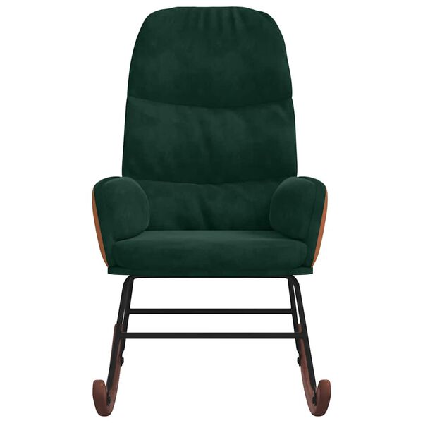 vidaXL Houpac&iacute; židle tmavě zelen&aacute; samet