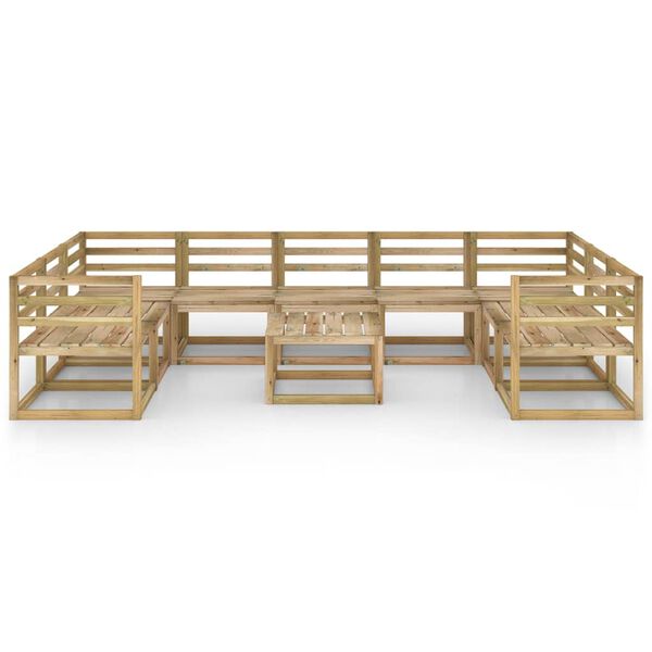 vidaXL 10d&iacute;ln&aacute; zahradn&iacute; sedac&iacute; souprava zeleně impregnovan&aacute; borovice