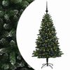 vidaXL Uměl&yacute; v&aacute;nočn&iacute; stromek s baňkami 150 cm 150 LED Tepl&aacute; b&iacute;l&aacute;