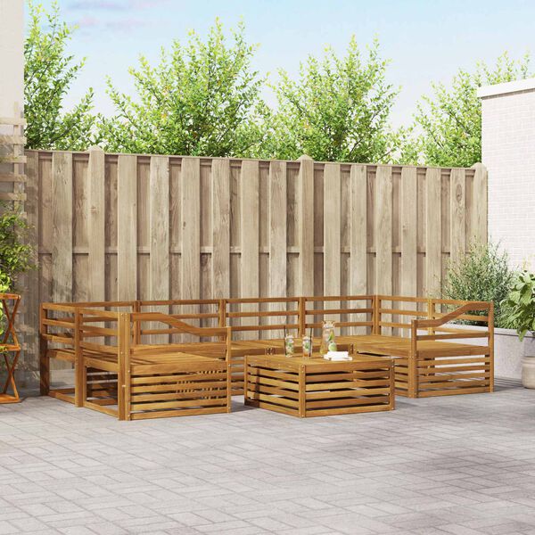 vidaXL Venkovn&iacute; pohovkov&aacute; souprava 7 pcs Př&iacute;rodn&iacute;