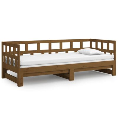 vidaXL Výsuvná postel medově hnědá masivní borovice 2x (90 x 200) cm
