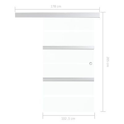 vidaXL Posuvné dveře ESG sklo a hliník 102,5 x 205 cm stříbrné