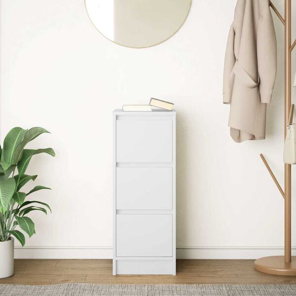 vidaXL Př&iacute;born&iacute;k b&iacute;l&yacute; 29,5x34x76 cm Dřevěn&aacute; konstrukce