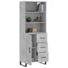 vidaXL Skř&iacute;ň highboard betonově &scaron;ed&aacute; 69,5x34x180 cm kompozitn&iacute; dřevo