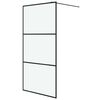 vidaXL Sprchov&aacute; z&aacute;stěna walk-in čern&aacute; 100 x 195 cm ml&eacute;čn&eacute; ESG sklo