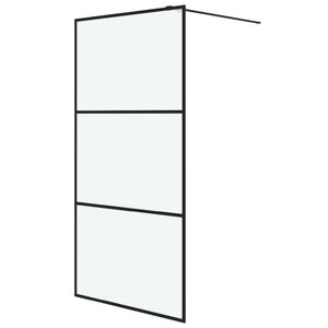 vidaXL Sprchov&aacute; z&aacute;stěna walk-in čern&aacute; 100 x 195 cm ml&eacute;čn&eacute; ESG sklo