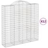 vidaXL Klenut&eacute; gabionov&eacute; ko&scaron;e 12ks 200x50x200/220cm pozinkovan&eacute; železo