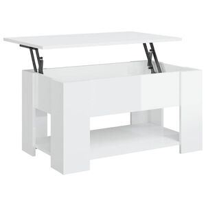 vidaXL Konferenčn&iacute; stolek leskl&yacute; b&iacute;l&yacute; 79 x 49 x 41 cm kompozitn&iacute; dřevo