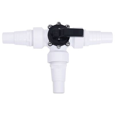 vidaXL Bazén 3cestný kulový ventil bílý a černý