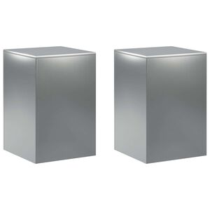 vidaXL Stojan na rostliny 2 pcs Stř&iacute;brn&aacute; 40 x 40 x 60 cm Nerezov&aacute; ocel