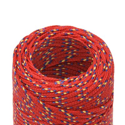 vidaXL Lodní lano červené 2 mm 100 m polypropylen