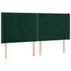 vidaXL Čelo postele typu u&scaron;&aacute;k tmavě zelen&aacute; 183x16x118/128 cm samet