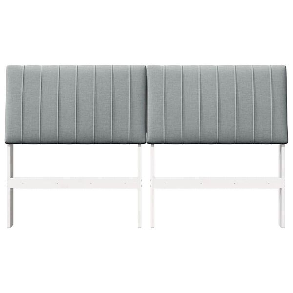 vidaXL Čalouněn&eacute; čelo postele Světle &scaron;ed&aacute; 150 cm Masivn&iacute; borov&eacute; dřevo