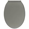 vidaXL WC sedátko s pomalým sklápěním šedé oválné