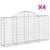 vidaXL Klenut&eacute; gabionov&eacute; ko&scaron;e 4 ks 200x30x100/120cm pozinkovan&eacute; železo