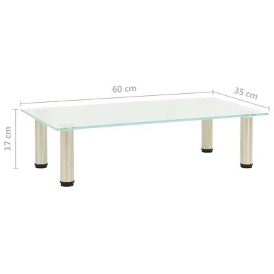 322762 vidaXL TV Stand Frosted 60x35x17 cm Tempered Glass