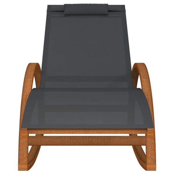 vidaXL Houpací křeslo šedé textilen a masivní topolové dřevo