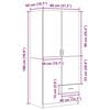 vidaXL &Scaron;atn&iacute; skř&iacute;ň Čern&yacute; dub 80 x 52 x 180 cm kompozitn&iacute; dřevo