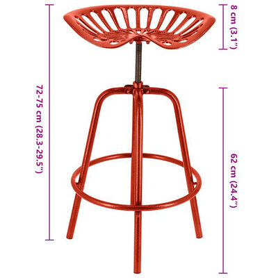 Esschert Design Barová stolička traktorové sedátko červená