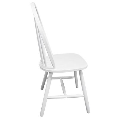 vidaXL Jídelní židle 4 ks bílé masivní kaučukovníkové dřevo