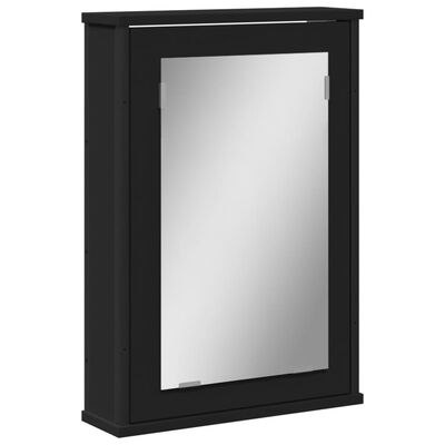 vidaXL Koupelnová skříňka se zrcadlem černá 42 x 12 x 60 cm kompozit