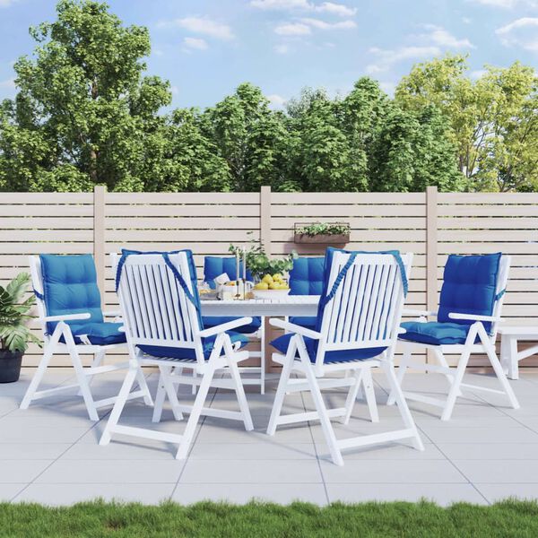 vidaXL Podu&scaron;ky na židli s n&iacute;zk&yacute;m opěradlem 6 ks kr&aacute;lovsky modr&eacute; oxford