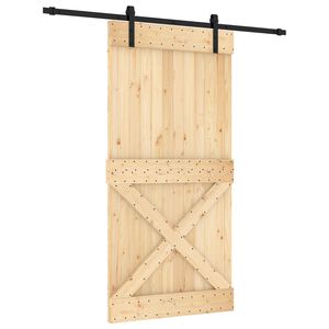 vidaXL Posuvn&eacute; dveře 100 x 210 cm Masivn&iacute; borov&eacute; dřevo (neupraven&eacute;)