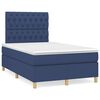 vidaXL Box spring postel s matrac&iacute; modr&aacute; 120x200 cm textil
