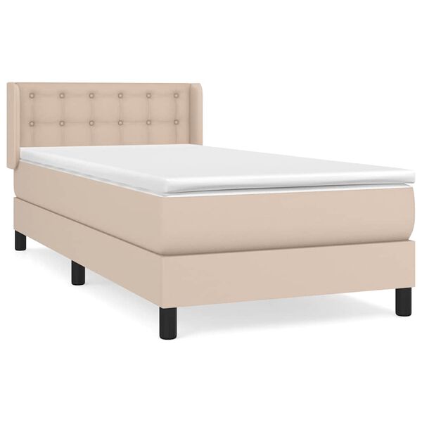 vidaXL Box spring postel s matrací cappuccino 80 x 200 cm umělá kůže