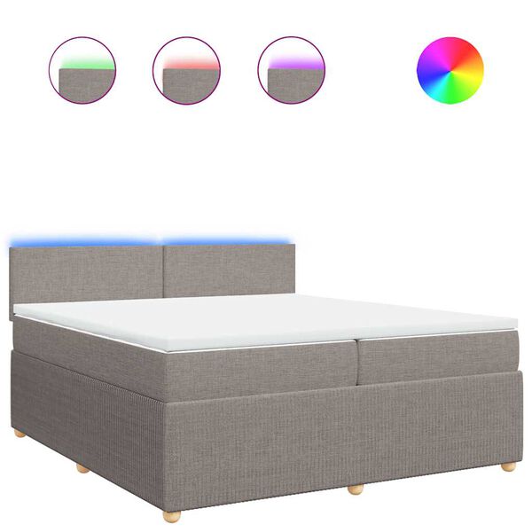 vidaXL Box spring postel s matrac&iacute; taupe 200x200 cm textil