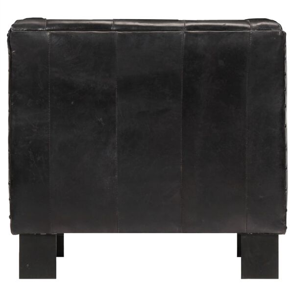 vidaXL Klubov&eacute; křeslo čern&eacute; prav&aacute; kůže