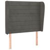 vidaXL Čelo postele typu u&scaron;&aacute;k tmavě &scaron;ed&eacute; 93x23x118/128 cm samet