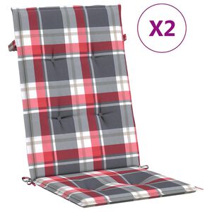 vidaXL Podu&scaron;ky židle vysok&eacute; opěradlo 2 ks červen&eacute; k&aacute;rovan&eacute; 120x50x3 cm