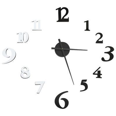 vidaXL 3D Nástěnné hodiny moderní design černobílé 100 cm XXL