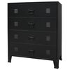 vidaXL Skř&iacute;ň se z&aacute;suvkami kovov&aacute; industri&aacute;ln&iacute; styl 78x40x93 cm čern&aacute;