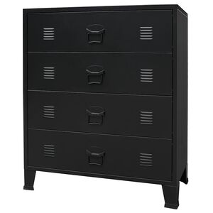 vidaXL Skř&iacute;ň se z&aacute;suvkami kovov&aacute; industri&aacute;ln&iacute; styl 78x40x93 cm čern&aacute;