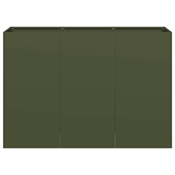 vidaXL Truhl&iacute;k olivově zelen&yacute; 120x40x80 cm, studeně v&aacute;lcovan&aacute; ocel