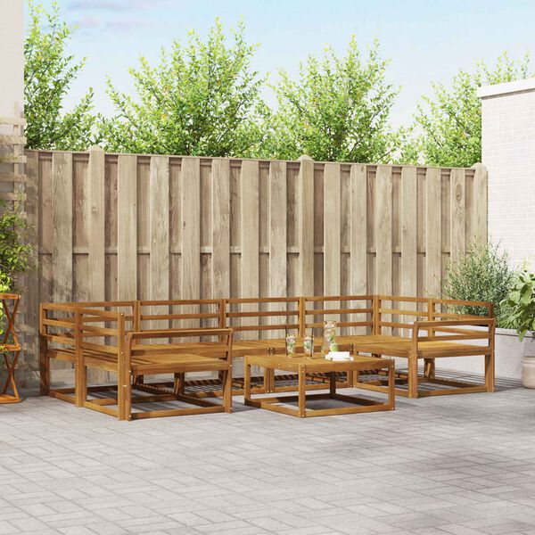 vidaXL Venkovn&iacute; pohovkov&aacute; souprava 7 pcs Př&iacute;rodn&iacute;