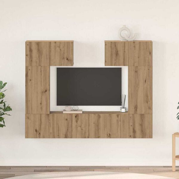 vidaXL Sestava TV skř&iacute;něk N&aacute;stěnn&yacute; 6 pcs dub artisan 80 x 30 x 30 cm