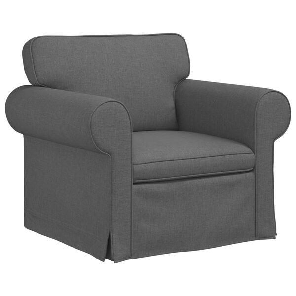 vidaXL Set pohovek 2 pcs Tmavě &scaron;ed&aacute; 155 x 82 x 80 cm textil