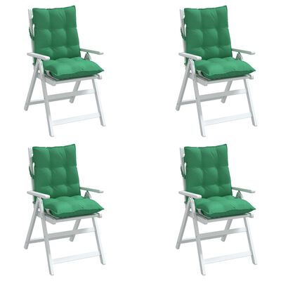 vidaXL Podušky na židli s nízkým opěradlem 4 ks zelené oxfordská látka