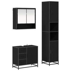 vidaXL Sada koupelnov&eacute;ho n&aacute;bytku 3 ks Čern&yacute; dub 35 x 37,5 x 188,5 cm