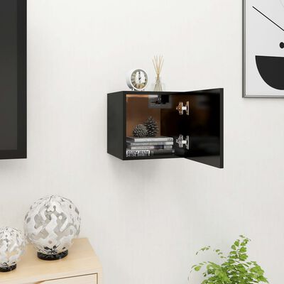 vidaXL Nástěnná TV skříňka černá 30,5 x 30 x 30 cm