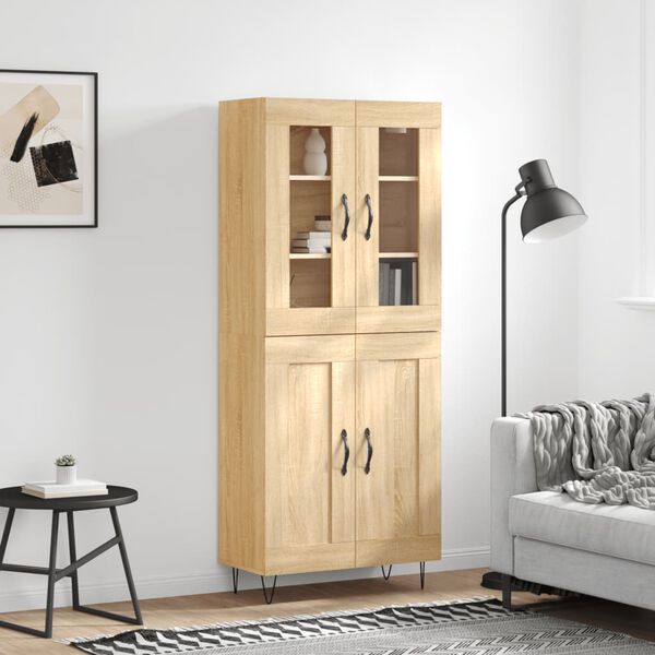 vidaXL Skř&iacute;ň highboard dub sonoma 69,5 x 34 x 180 cm kompozitn&iacute; dřevo