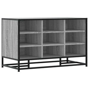 vidaXL Lavice s botn&iacute;kem &scaron;ed&aacute; sonoma 84x40x53,5 cm kompozit a kovu