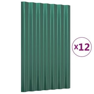 vidaXL Stře&scaron;n&iacute; panely 12 ks pozinkovan&aacute; ocel zelen&eacute; 60 x 36 cm